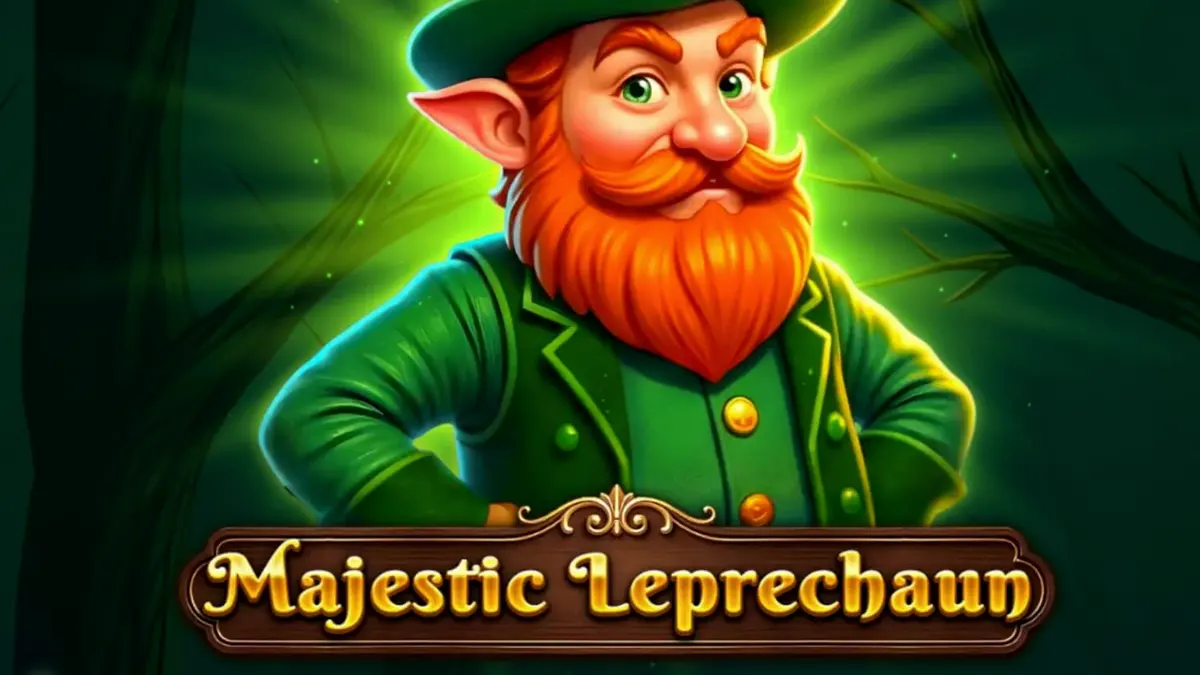 Tampilan visual slot Majestic Leprechaun dengan nuansa hijau Irlandia