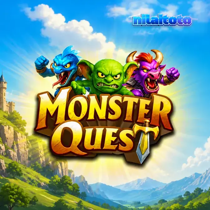 Tampilan visual slot Monster Quest dengan tema ksatria dan monster